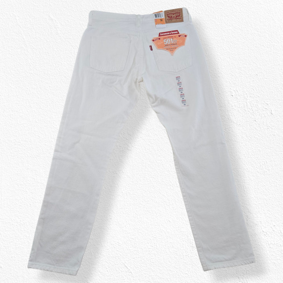 Levi’s 501 CT White Mid Rise Button Fly Tapered Leg Jeans Size 26 NWT 2015 Era - Picture 10 of 10